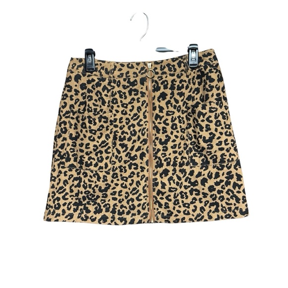 SHEIN size large Leopard Print Mini Skirt full zip and pockets - Picture 1 of 8